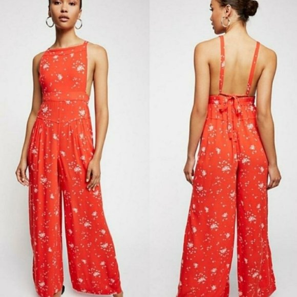 Free People Pants - Free People Sweet in Streets Wide Leg Overalls XS